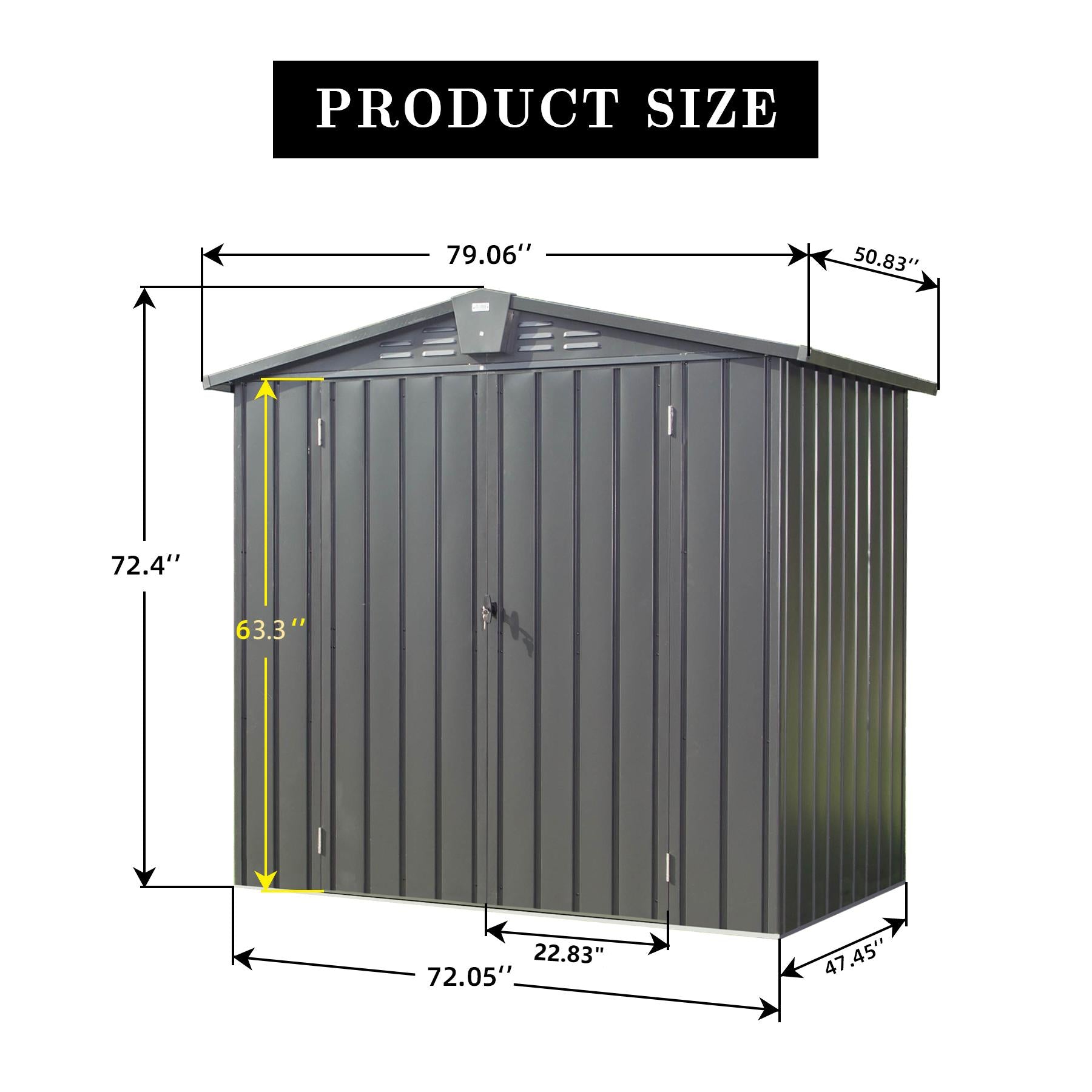 Storage Sheds Garden Shed with Metal Galvanized Steel Roof Outside Sheds&Outdoor Storage Clearance