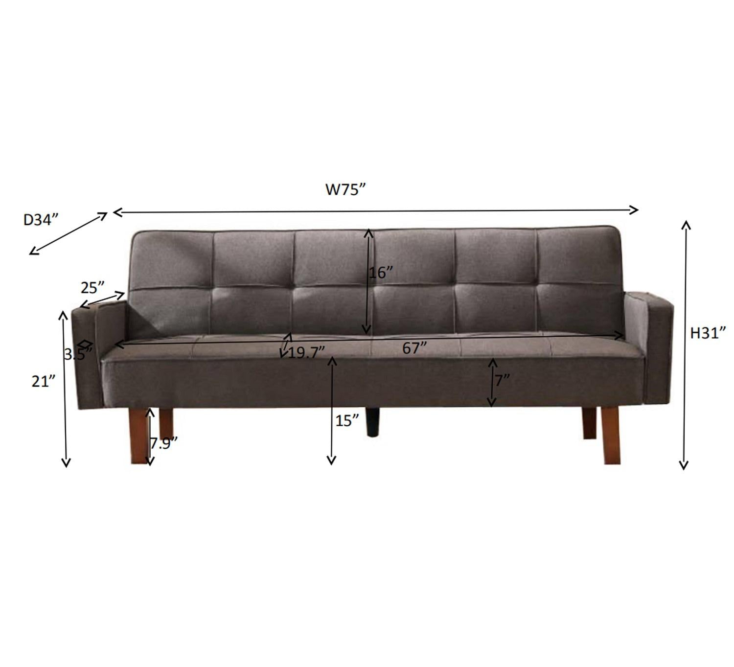 Morden Design Factory Solid Color Sofa Bed in Living Room Multi-function Leisure Sleeper Couch