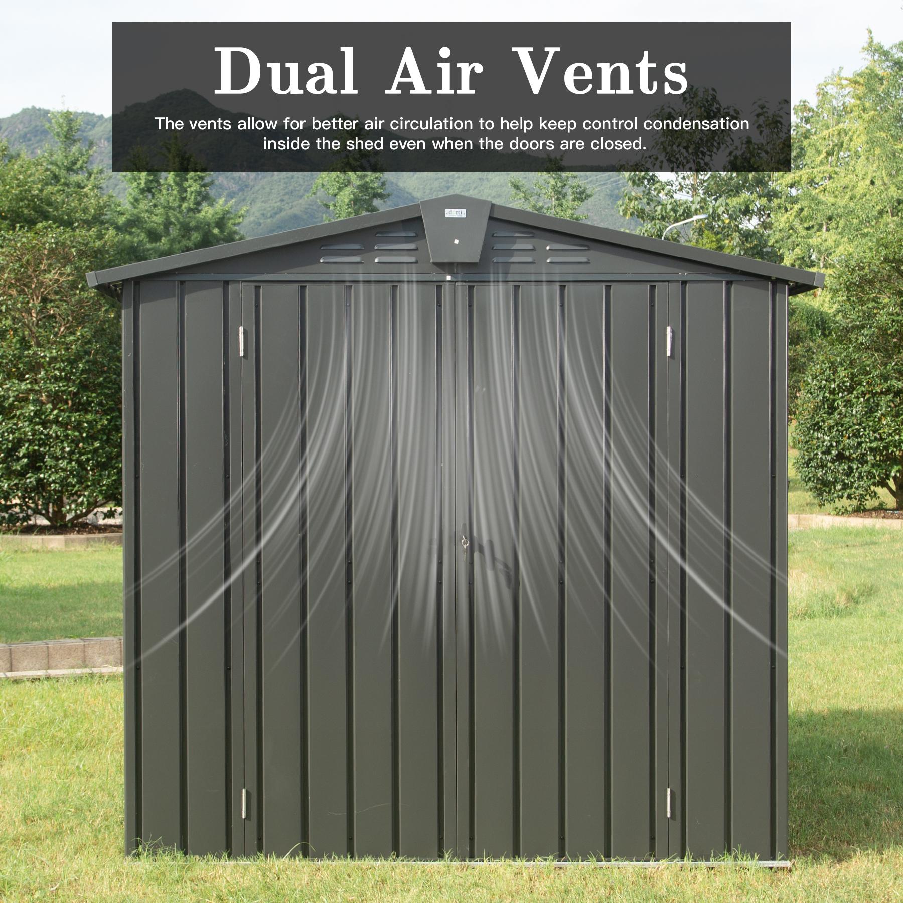 Storage Sheds Garden Shed with Metal Galvanized Steel Roof Outside Sheds&Outdoor Storage Clearance