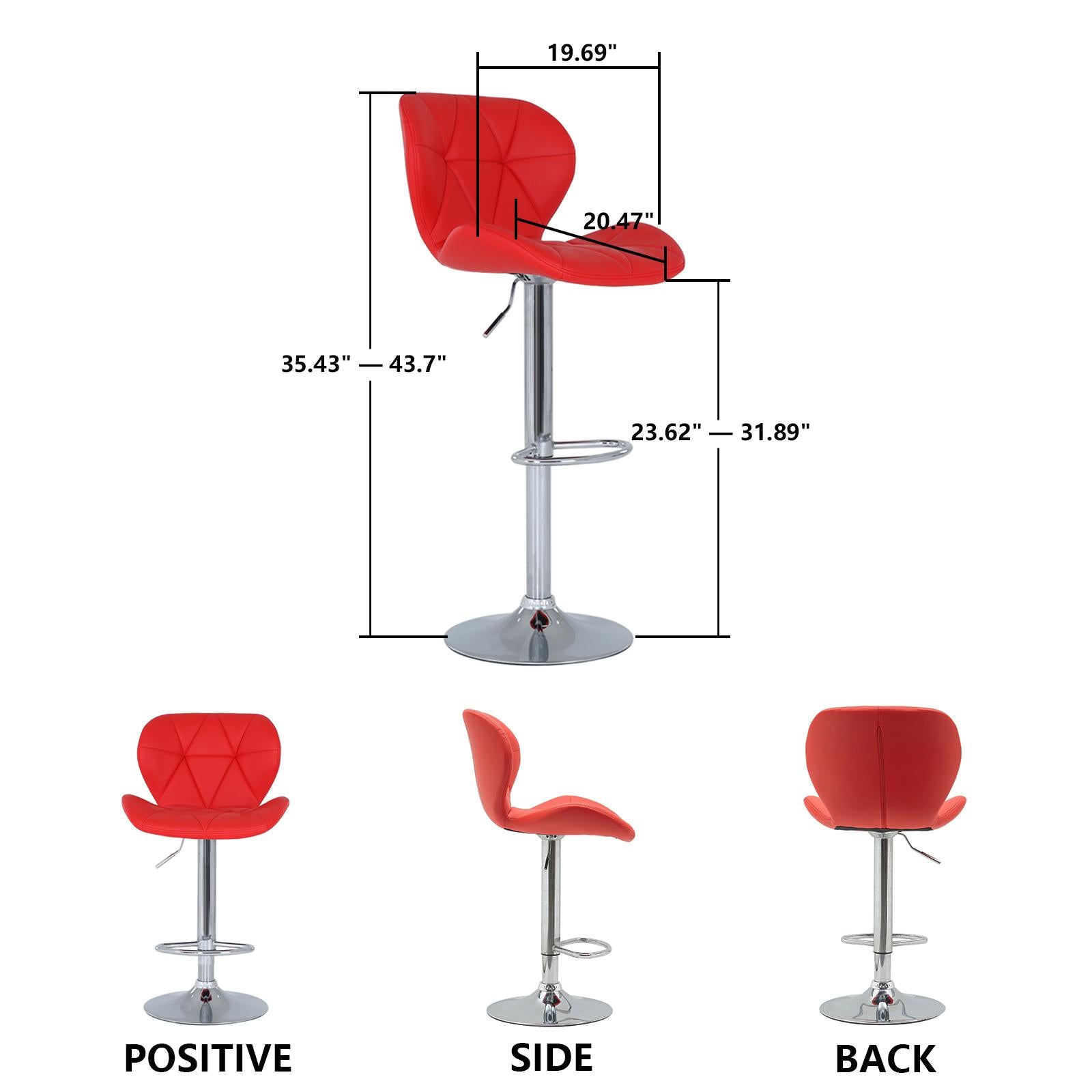 Bar Chair Scandinavian Design, Swivel Lift, Suitable for Dining and Kitchen Bar Chairs (2 Pieces)