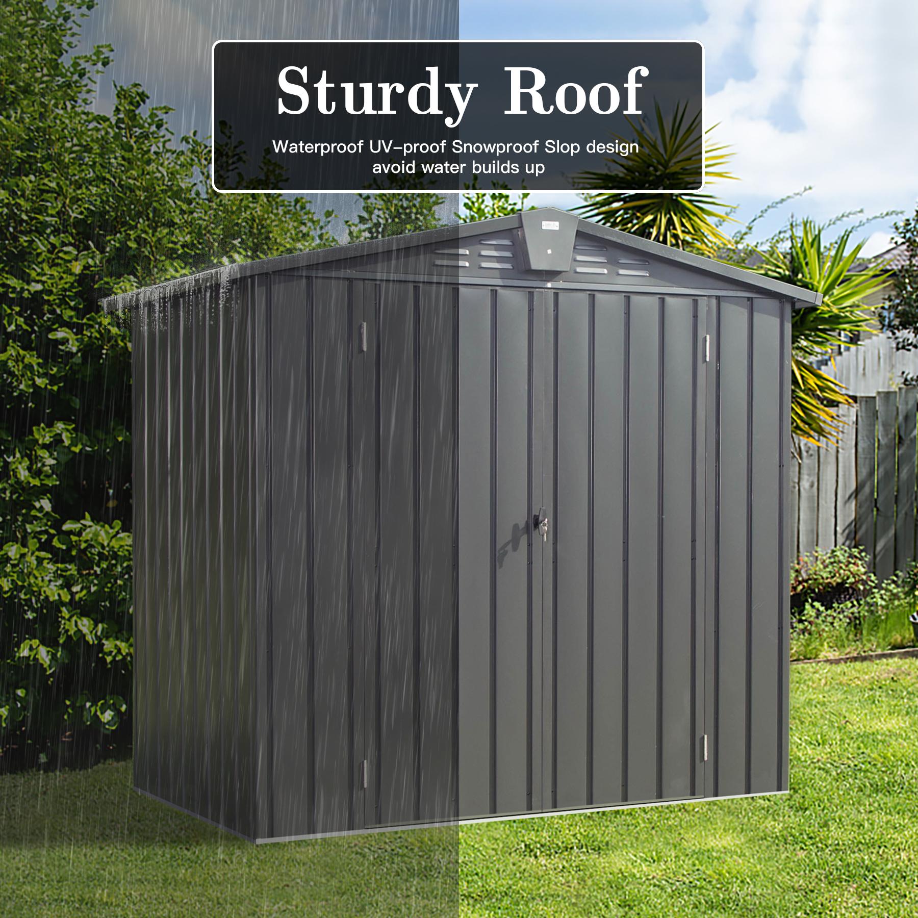 Storage Sheds Garden Shed with Metal Galvanized Steel Roof Outside Sheds&Outdoor Storage Clearance