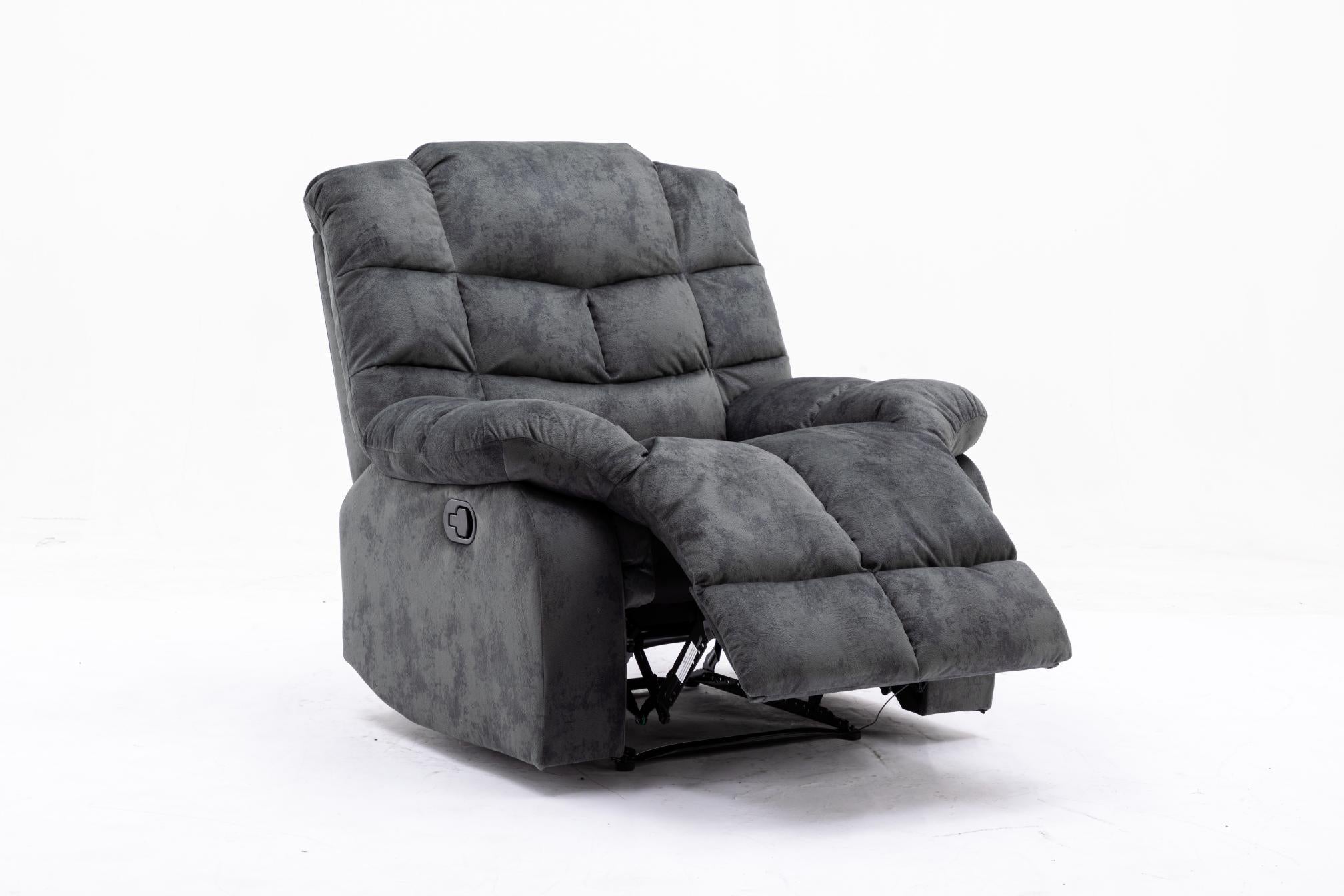 Classic Manual Relciner，suitable for living room&bed room, sofa with soft fabric and modern padded arms and back, arm chair