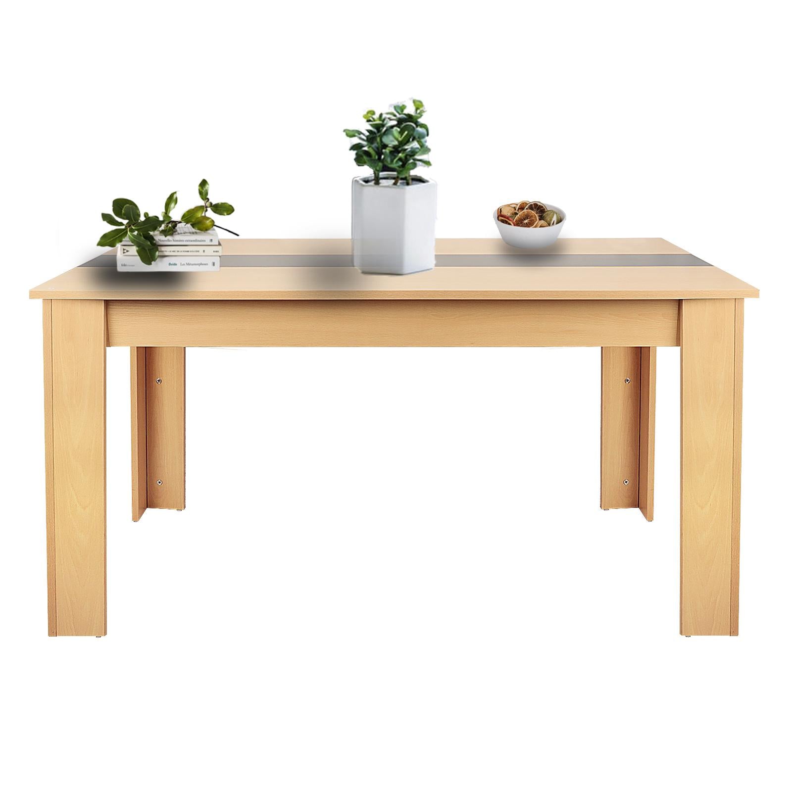 GIVENUSMYF European dining table Height 29.5" Particleboard dark wood with melamine beech wood grain