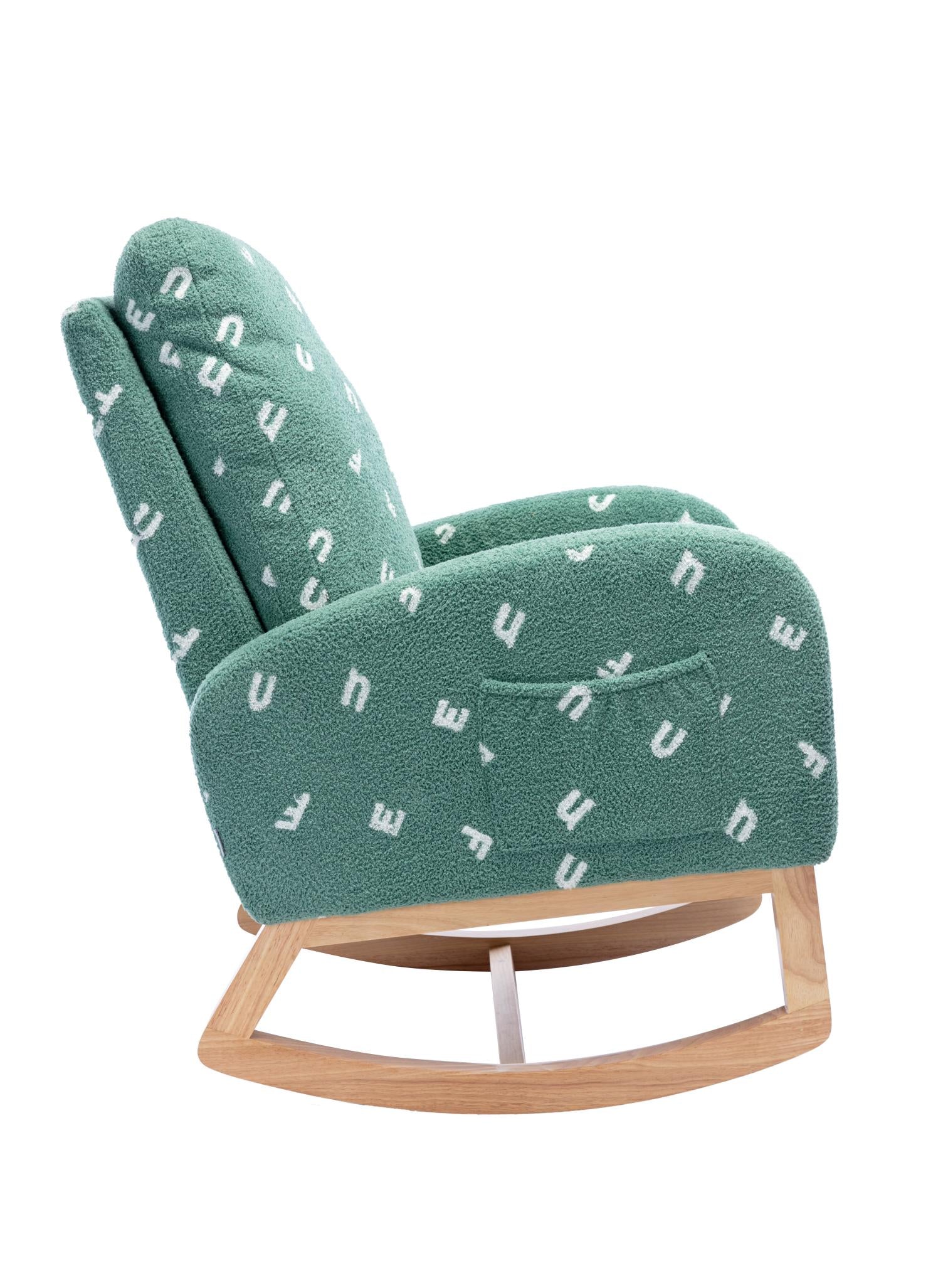 Children Rocking Chair Mid-Century Modern Rocking Armchair Upholstered