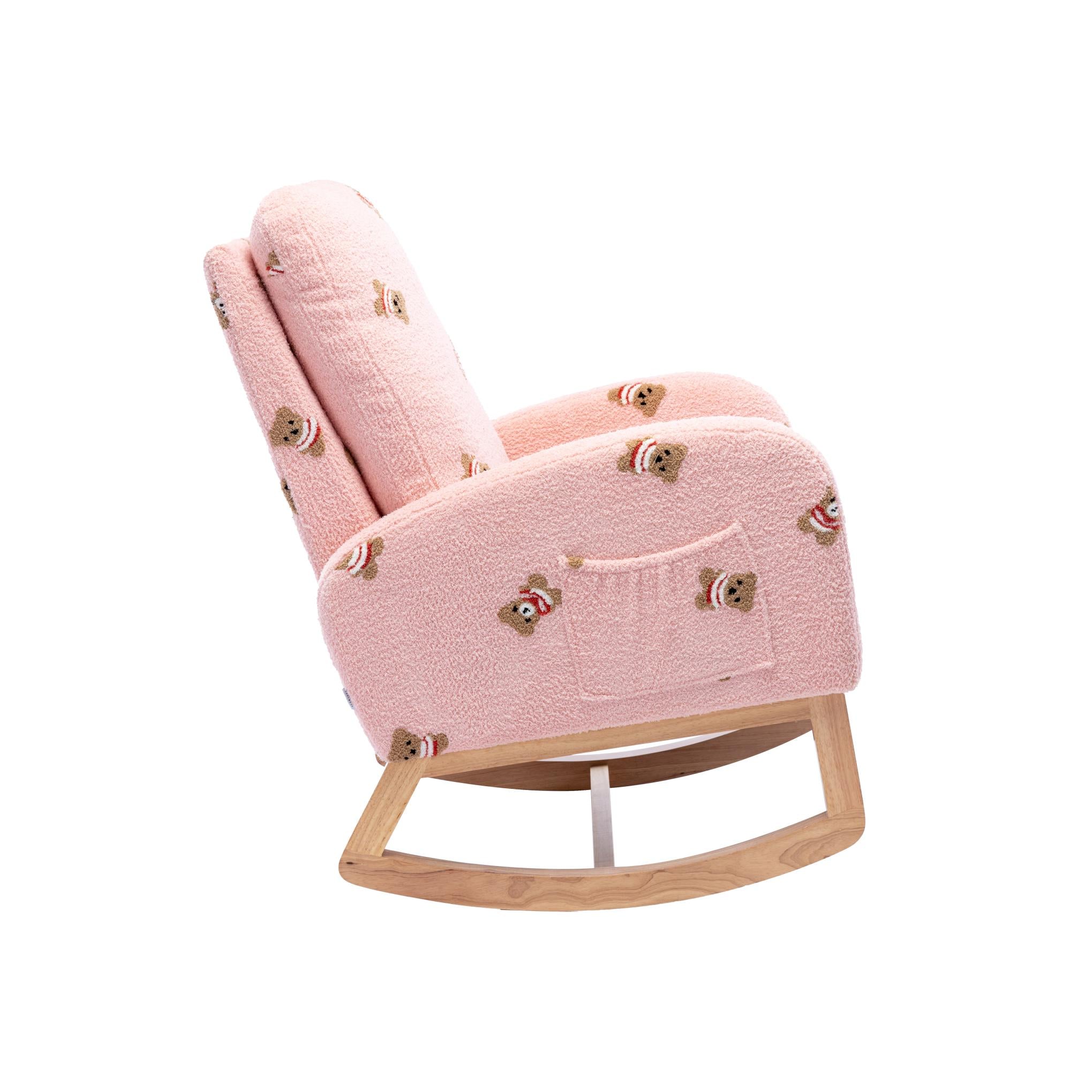 Children Rocking Chair Mid-Century Modern Rocking Armchair Upholstered