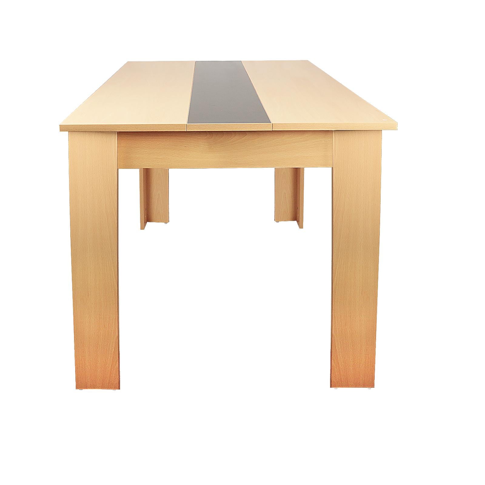 GIVENUSMYF European dining table Height 29.5" Particleboard dark wood with melamine beech wood grain