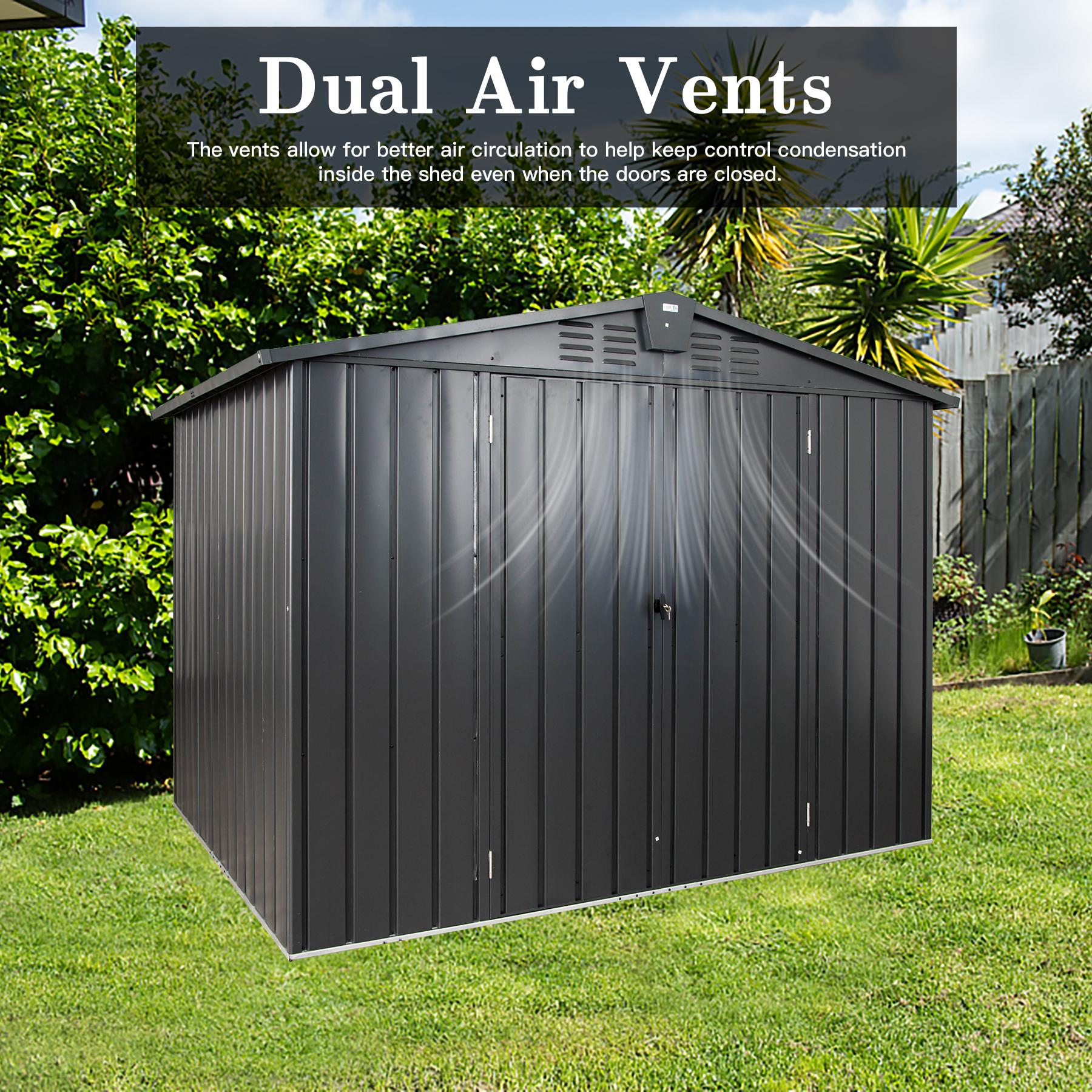 Storage Sheds Garden Shed with Metal Galvanized Steel Roof Outside Sheds&Outdoor Storage Clearance