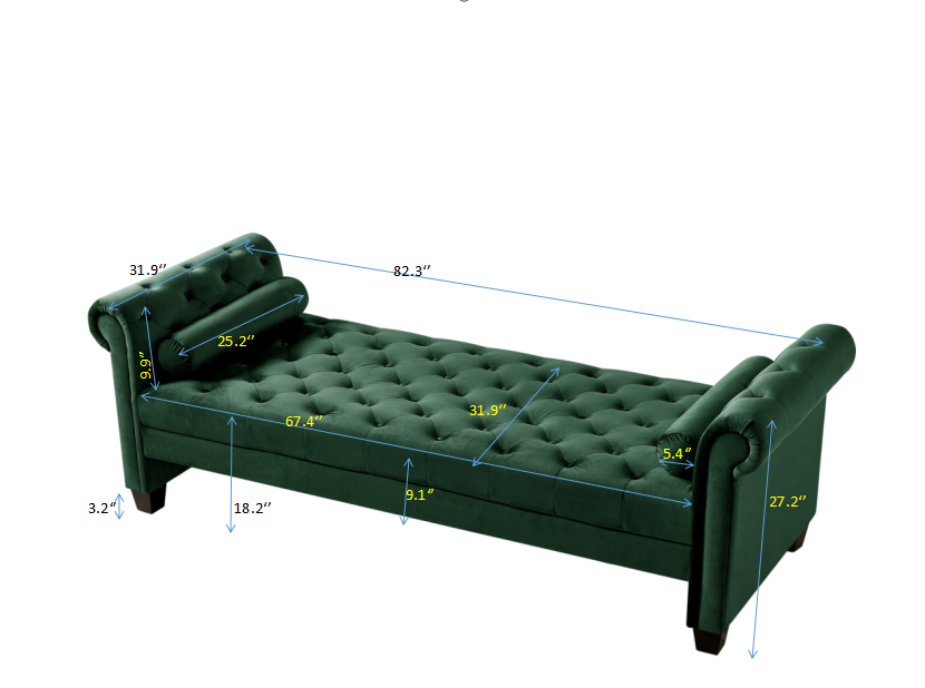 Rectangular Large Sofa Bench