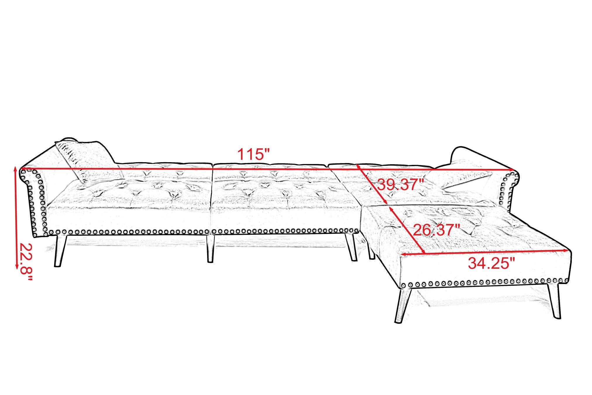 Convertible Sofa bed sleeper  velvet