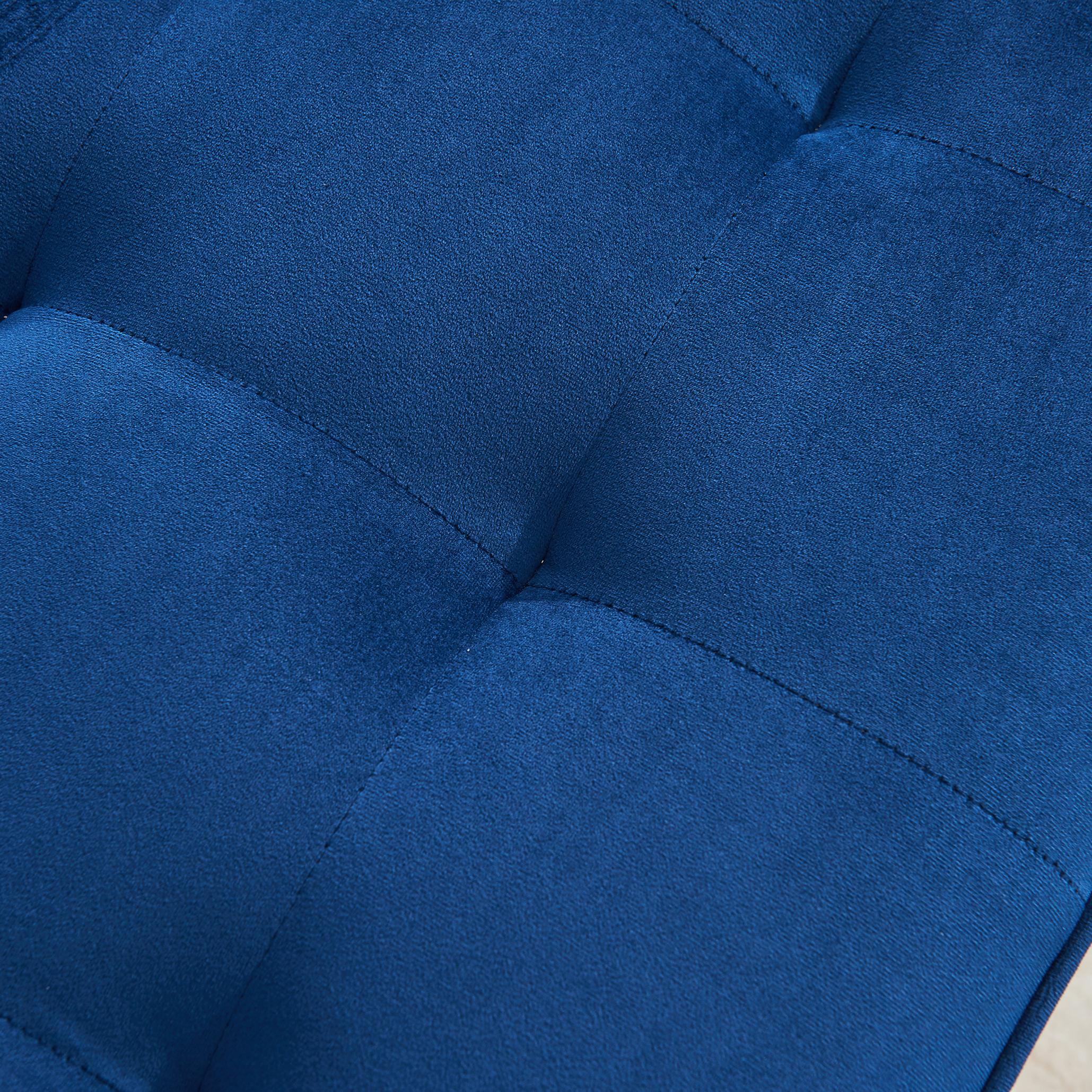 Modern Velvet fabric sofa 71" - Blue