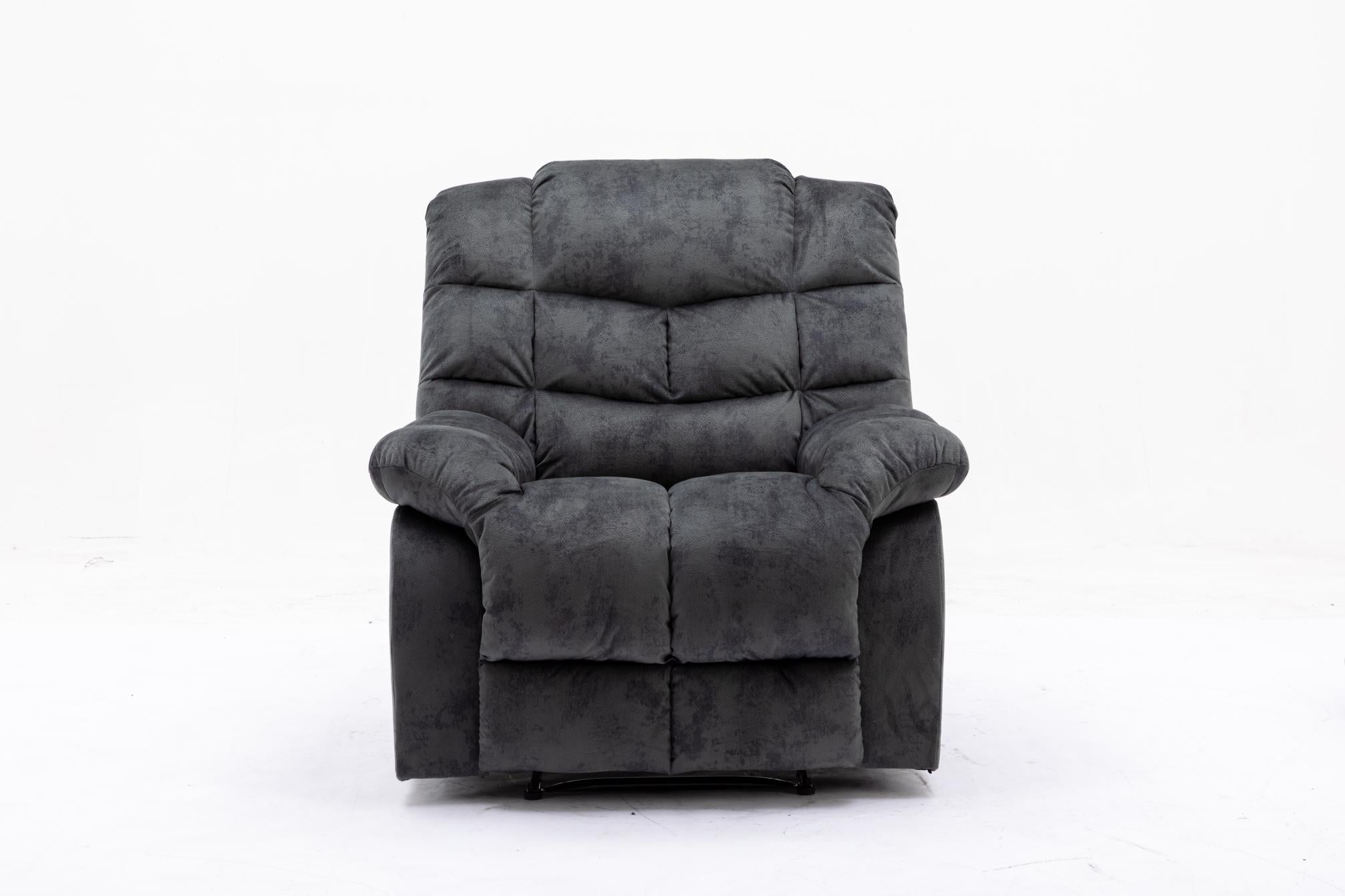 Classic Manual Relciner，suitable for living room&bed room, sofa with soft fabric and modern padded arms and back, arm chair