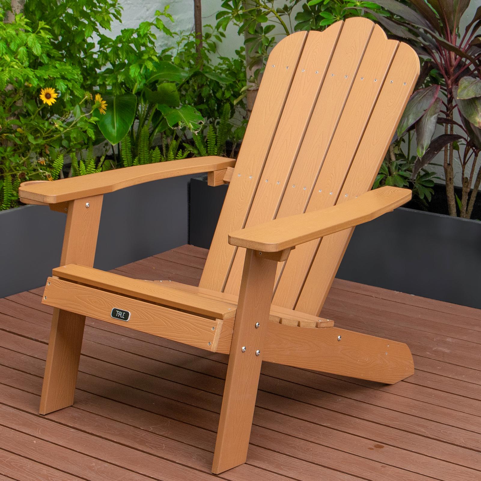 TALE Adirondack Chair Backyard Outdoor Furniture Painted Seating with Cup Holder ，For All-Weather