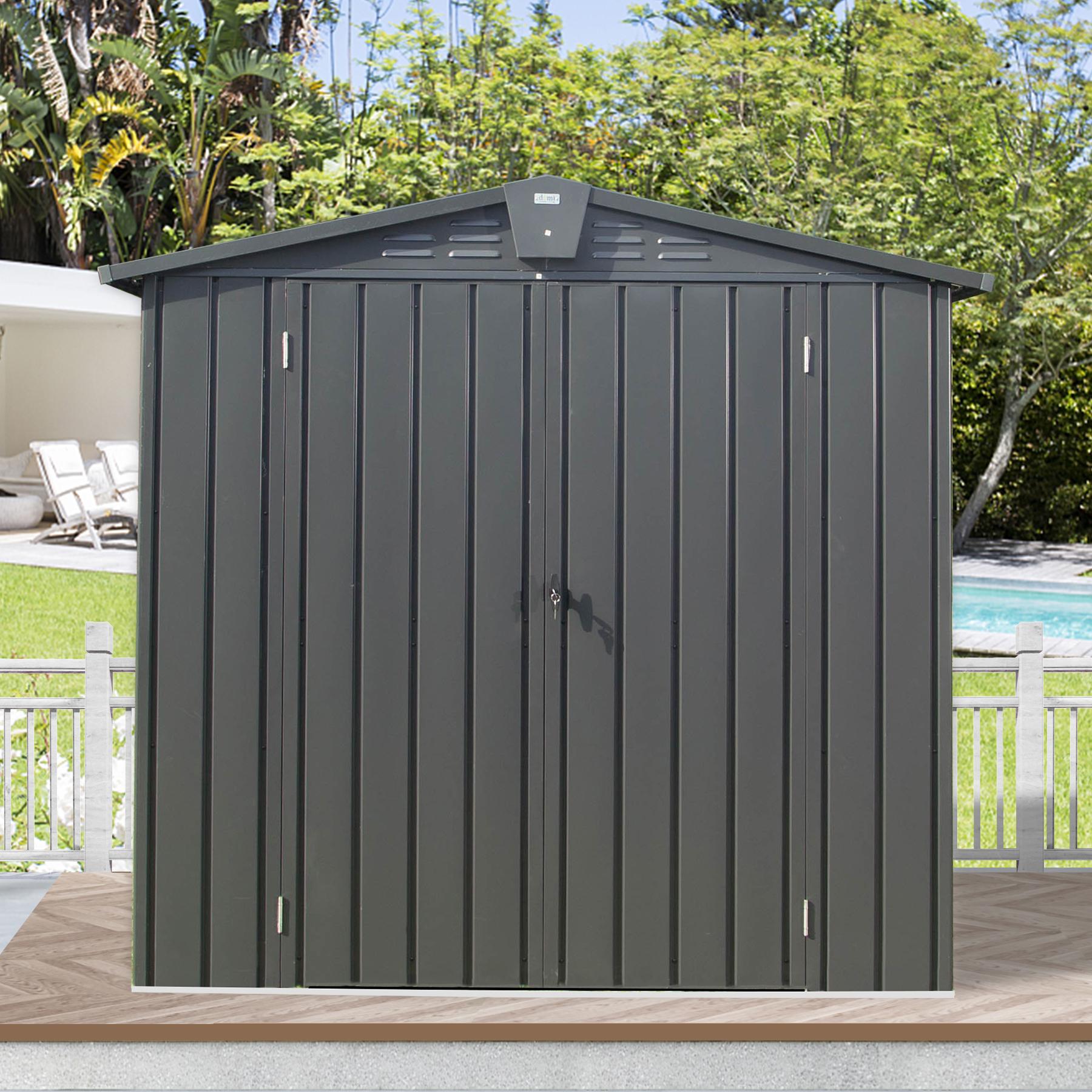 Storage Sheds Garden Shed with Metal Galvanized Steel Roof Outside Sheds&Outdoor Storage Clearance