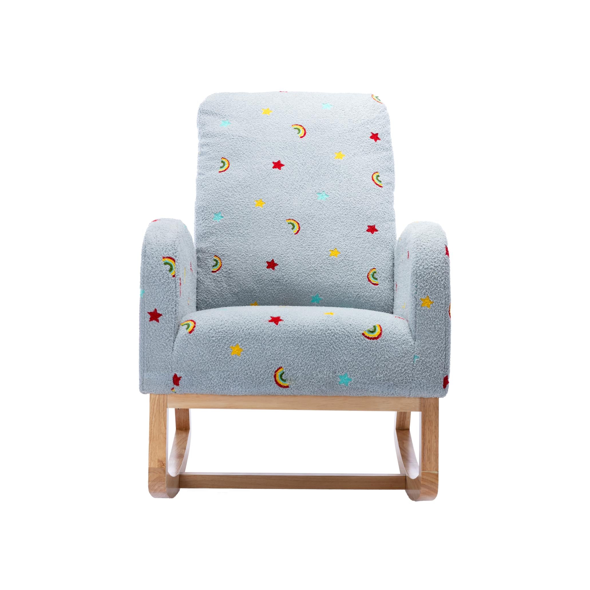 Children Rocking Chair Mid-Century Modern Rocking Armchair Upholstered