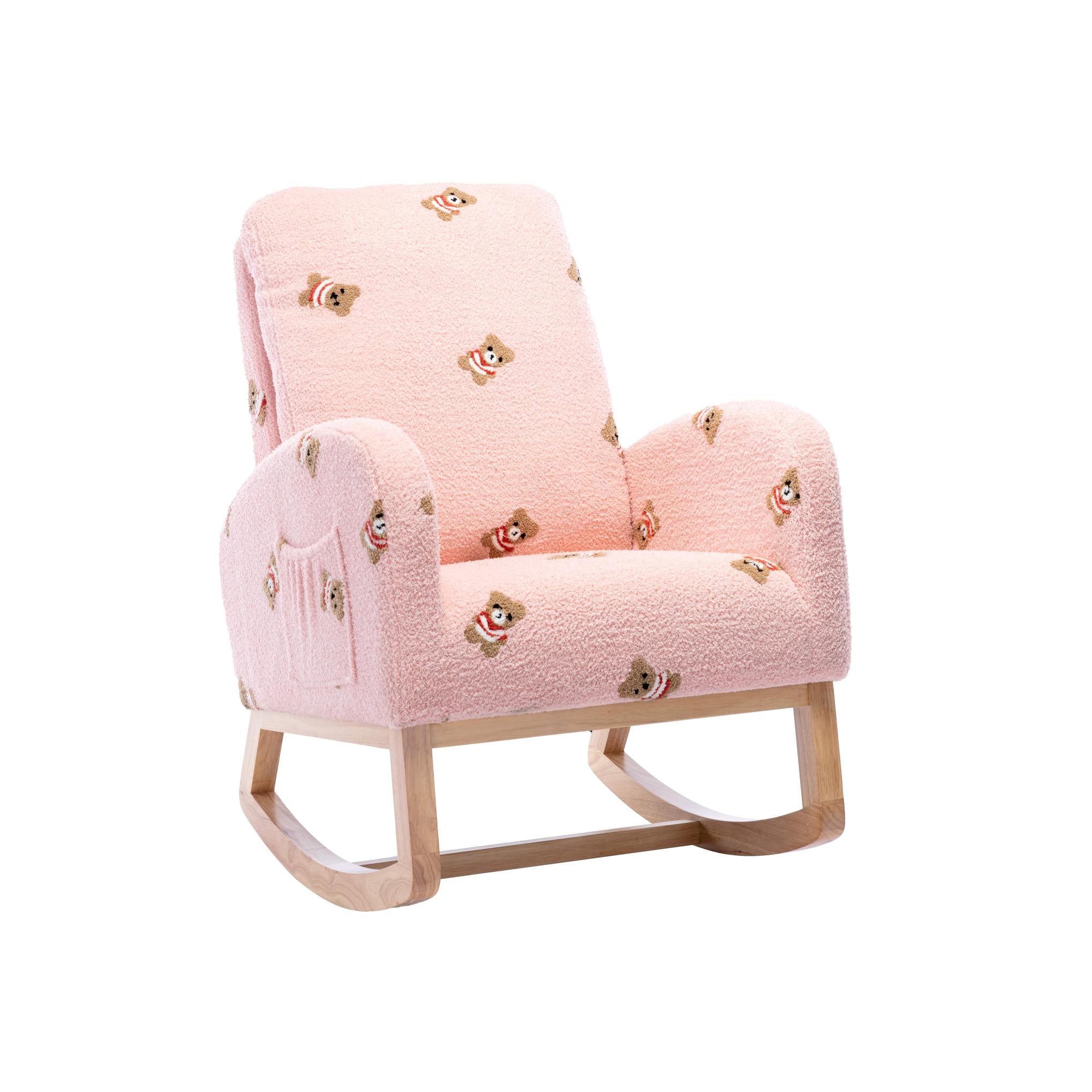 Children Rocking Chair Mid-Century Modern Rocking Armchair Upholstered