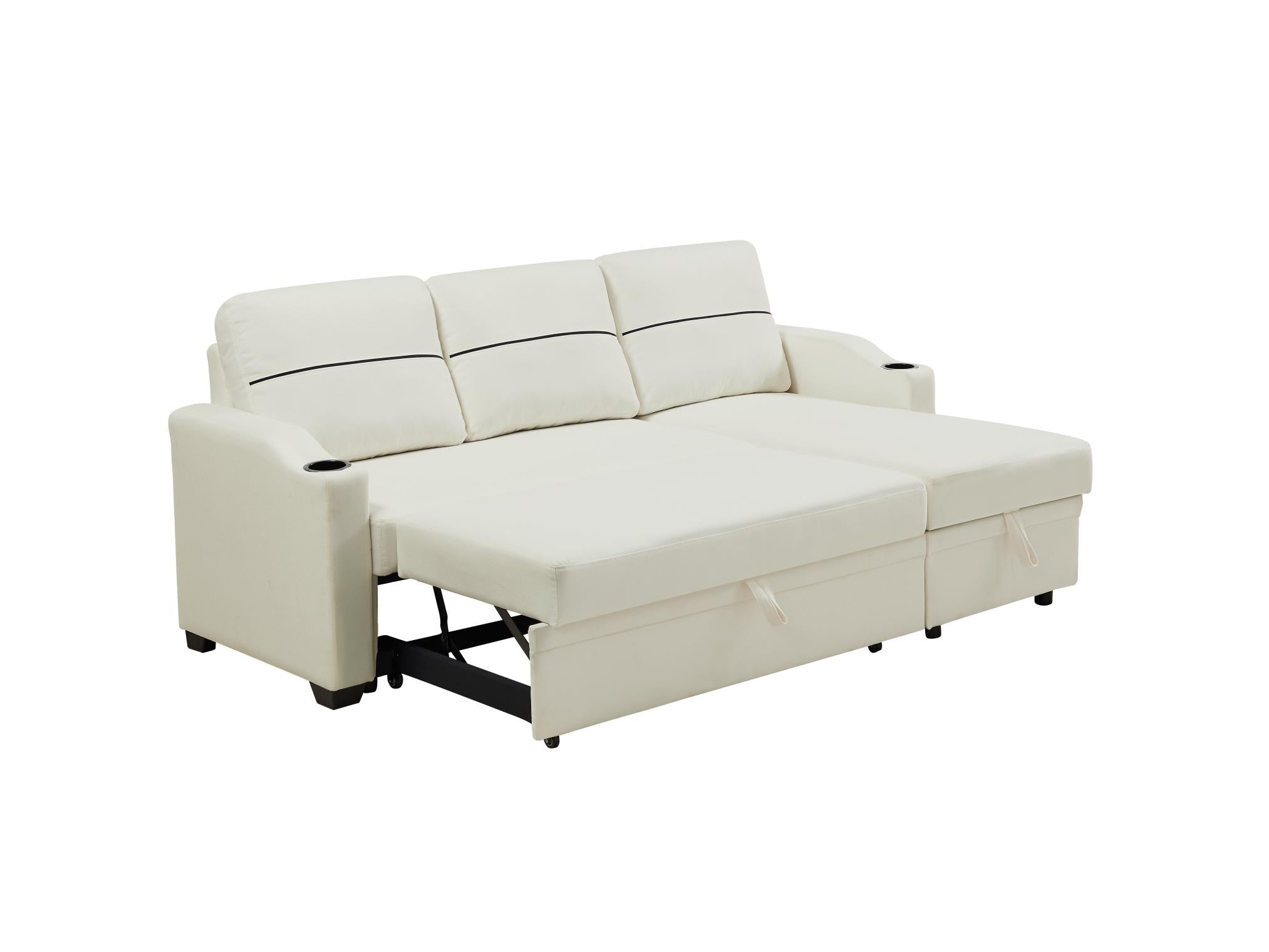 Leisure Pull-out Storage Sofa Chaise Longue Corner Broaching Bed for Living Room