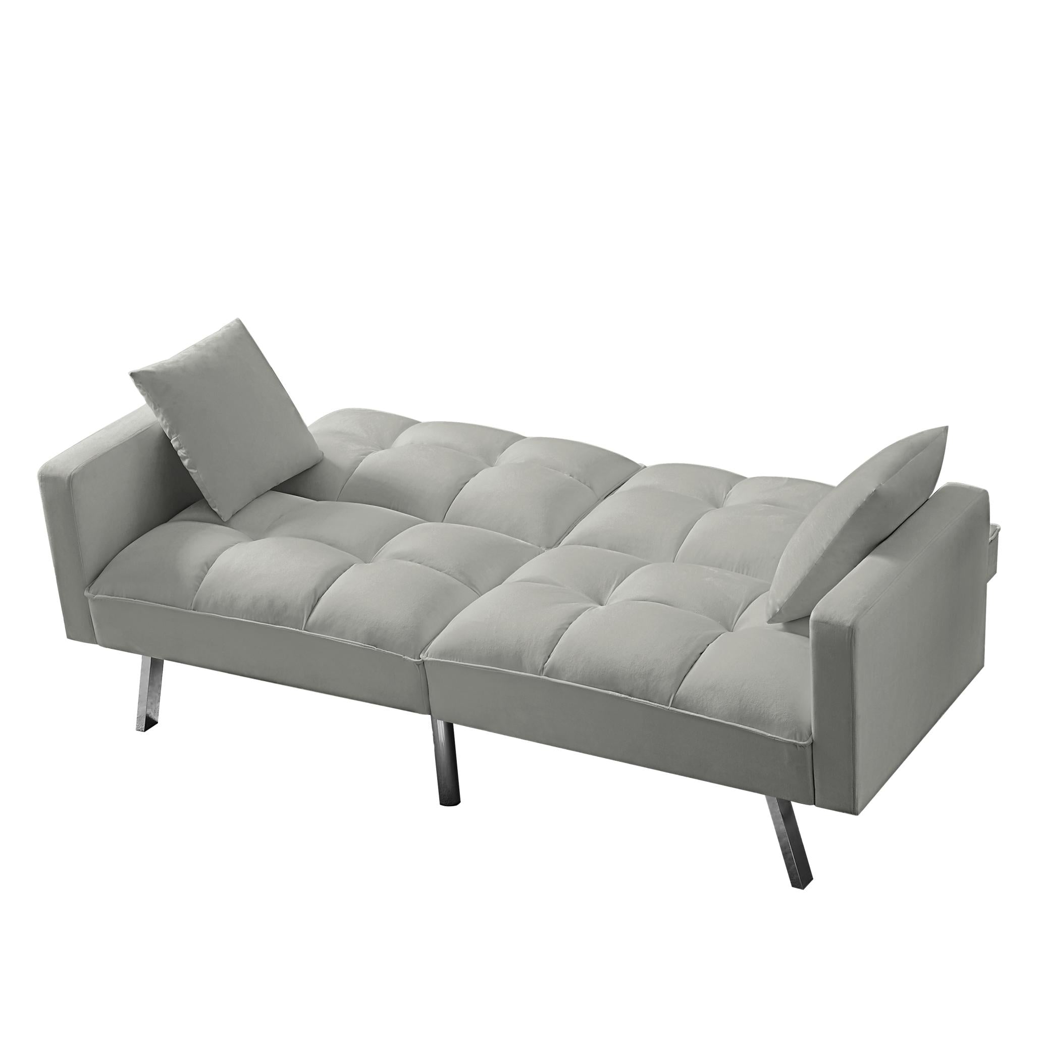 FUTON SOFA SLEEPER  VELVET WITH 2 PILLOWS