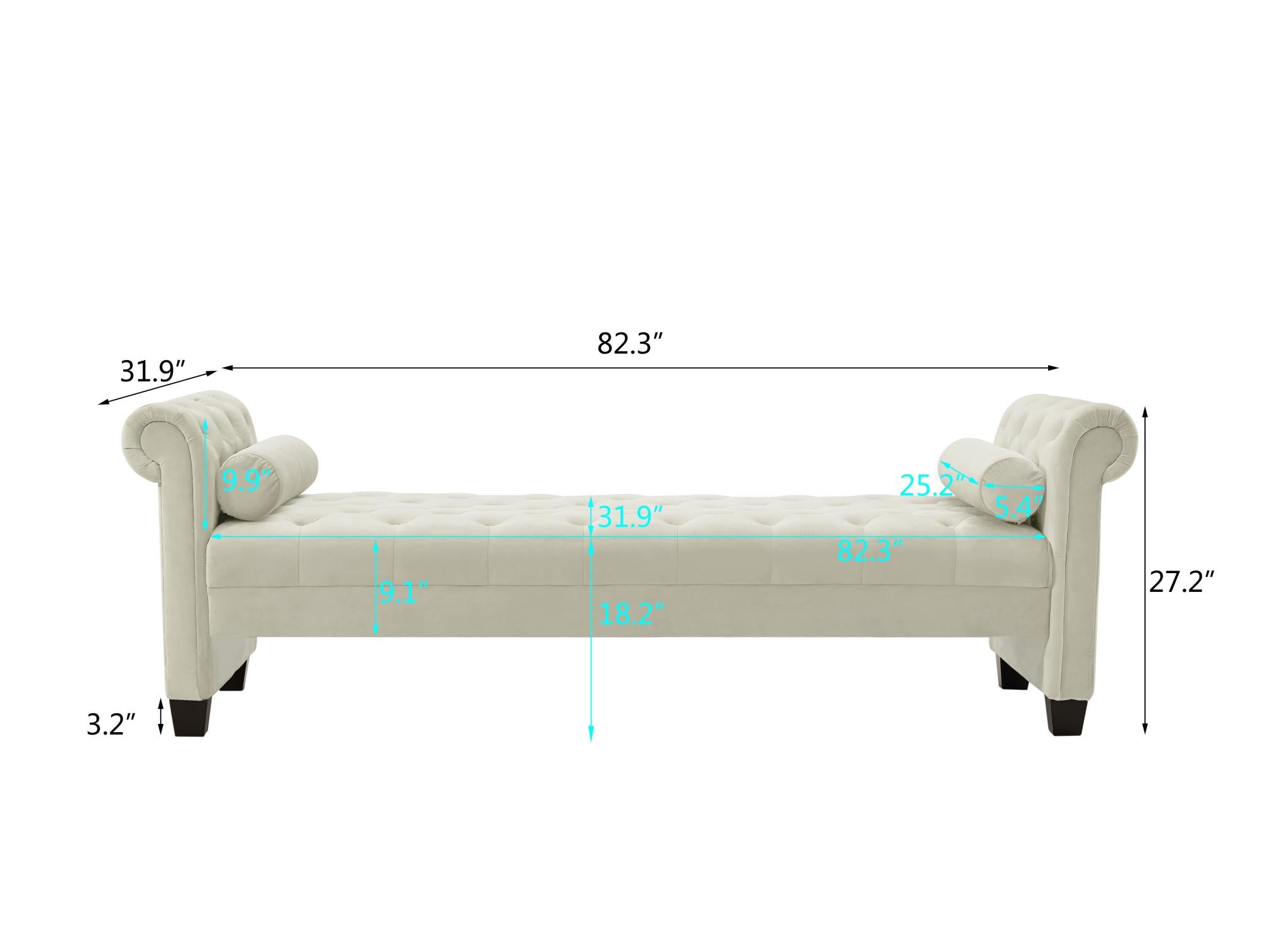 Rectangular Large Sofa Bench