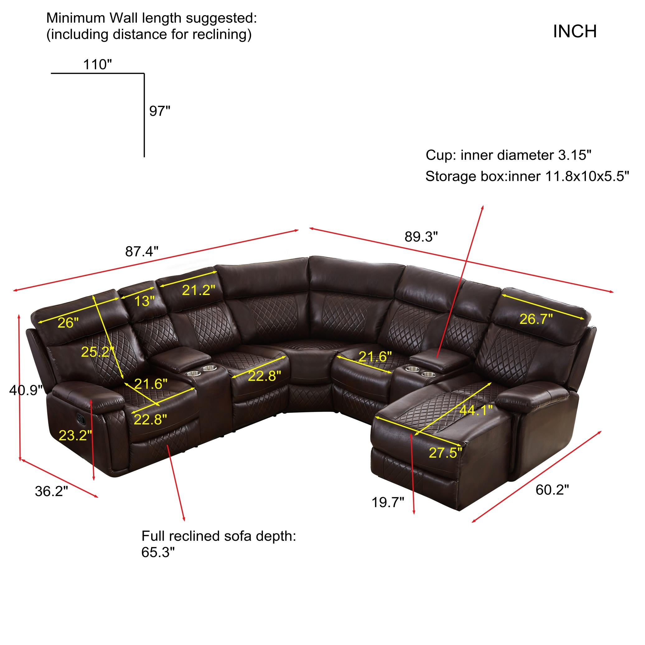 Sectional Manual Recliner Living Room Set(This product is an oversized item/LTL )