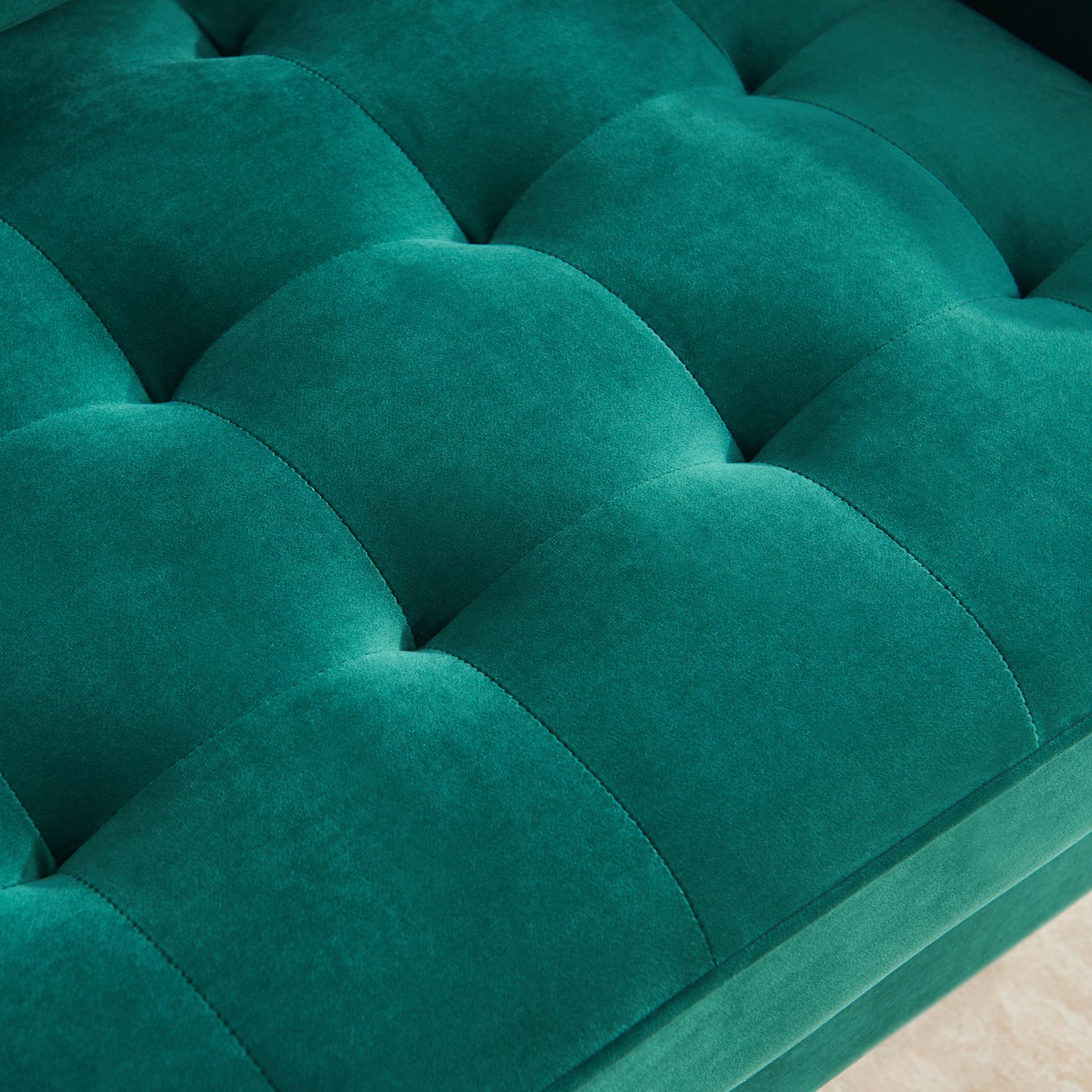 Modern Velvet fabric sofa 71" - Emerald