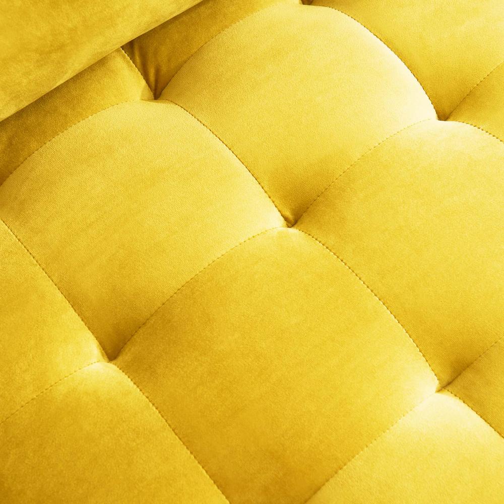 Modern Velvet fabric sofa 71" - Yellow