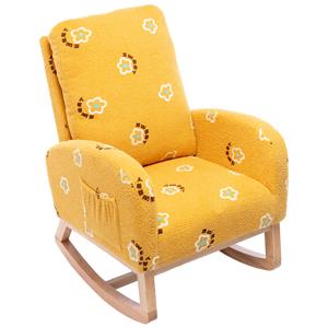 Children Rocking Chair Mid-Century Modern Rocking Armchair Upholstered