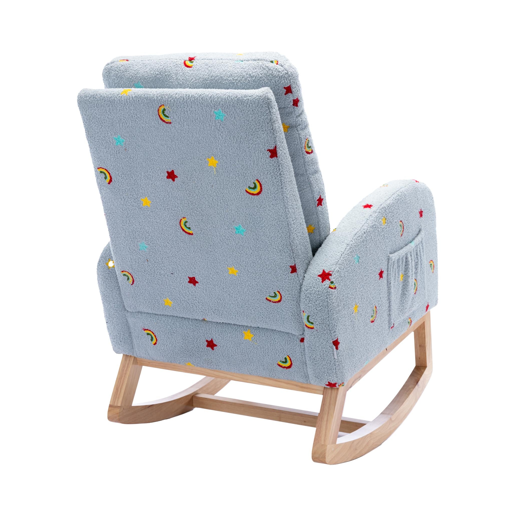 Children Rocking Chair Mid-Century Modern Rocking Armchair Upholstered