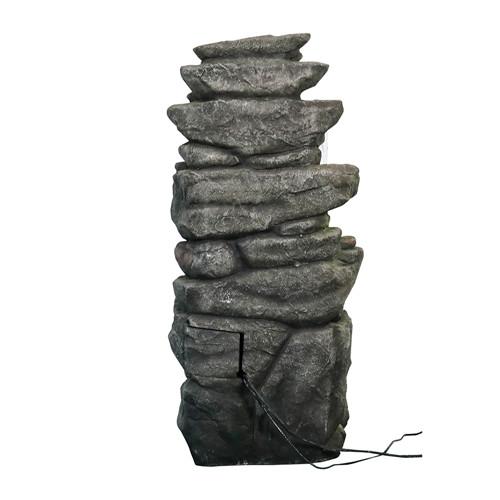 40.5inches High Rocks Outdoor Water Fountain with LED Lights