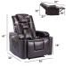 Power Recliner Chair Classic with Traditional Luxurious PU Leather luster, and Electric Headrest & two Cupholders, Sofa for living room&bed room