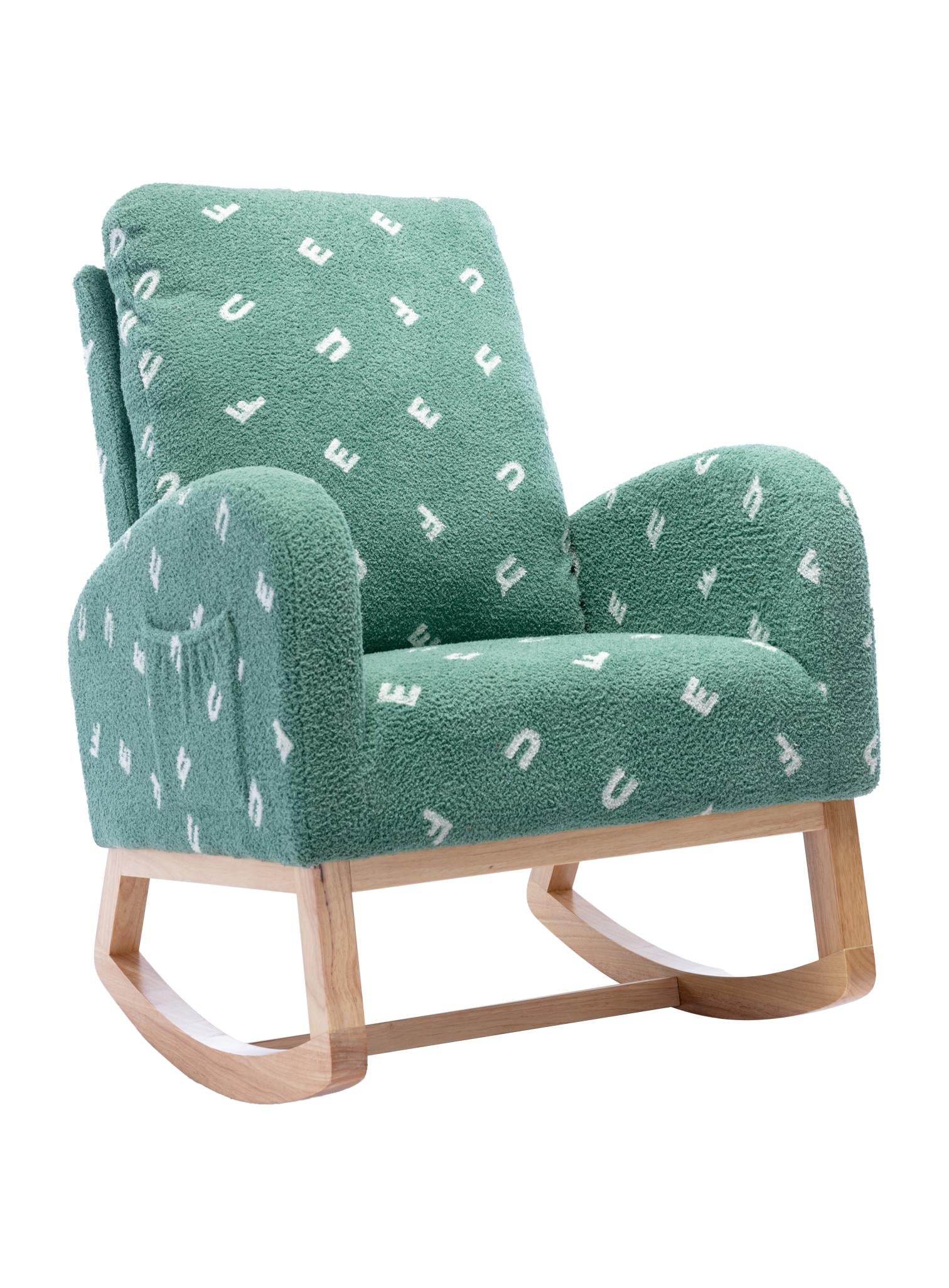 Children Rocking Chair Mid-Century Modern Rocking Armchair Upholstered