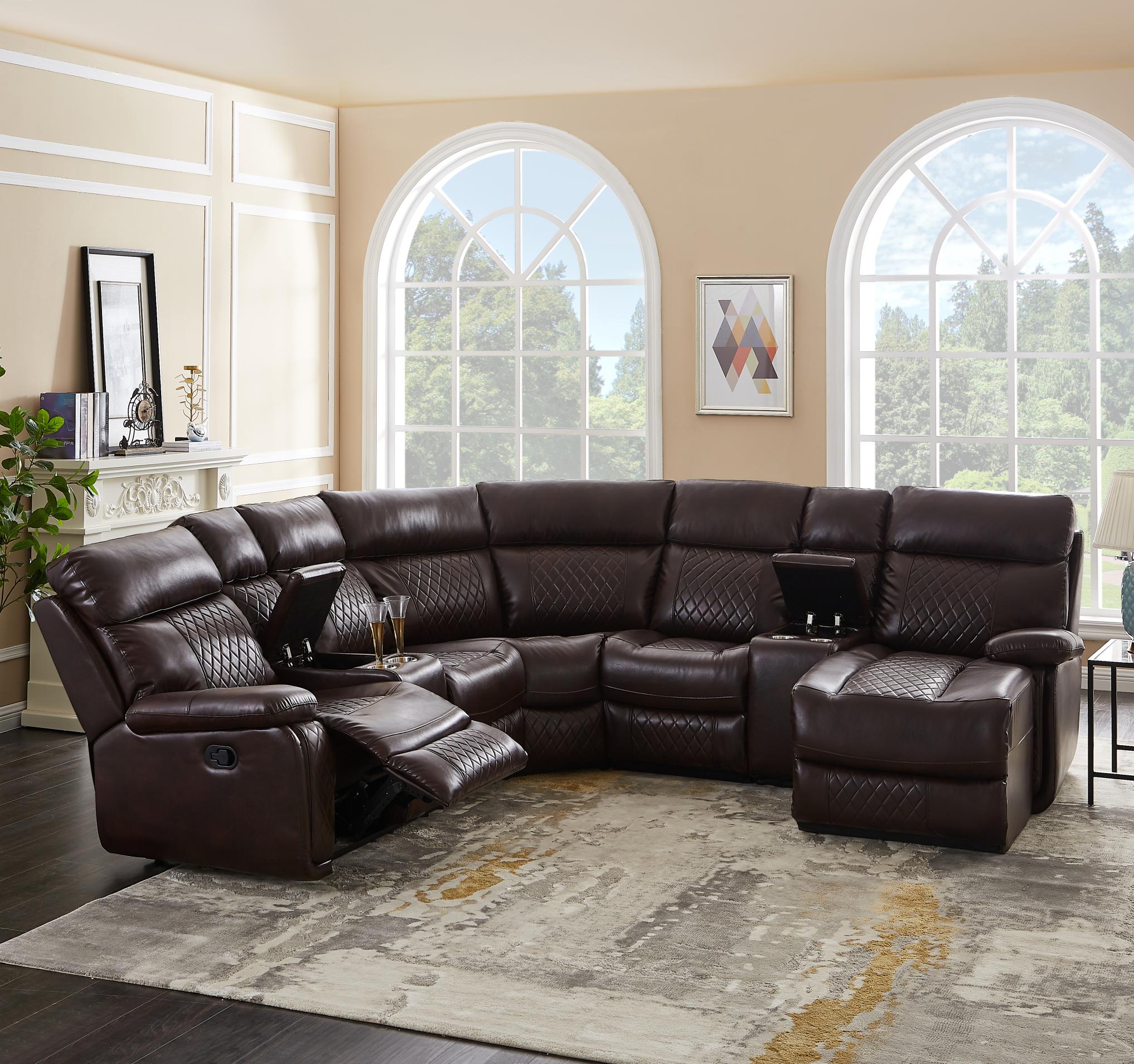 Sectional Manual Recliner Living Room Set(This product is an oversized item/LTL )