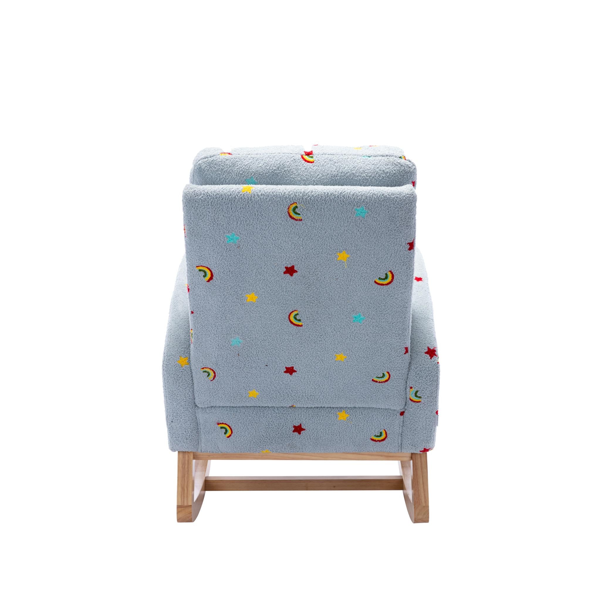 Children Rocking Chair Mid-Century Modern Rocking Armchair Upholstered