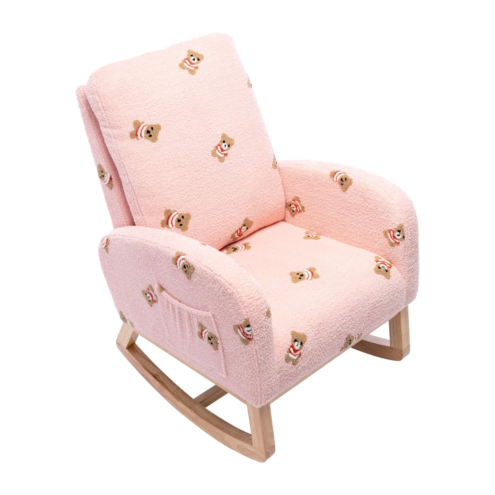 Children Rocking Chair Mid-Century Modern Rocking Armchair Upholstered