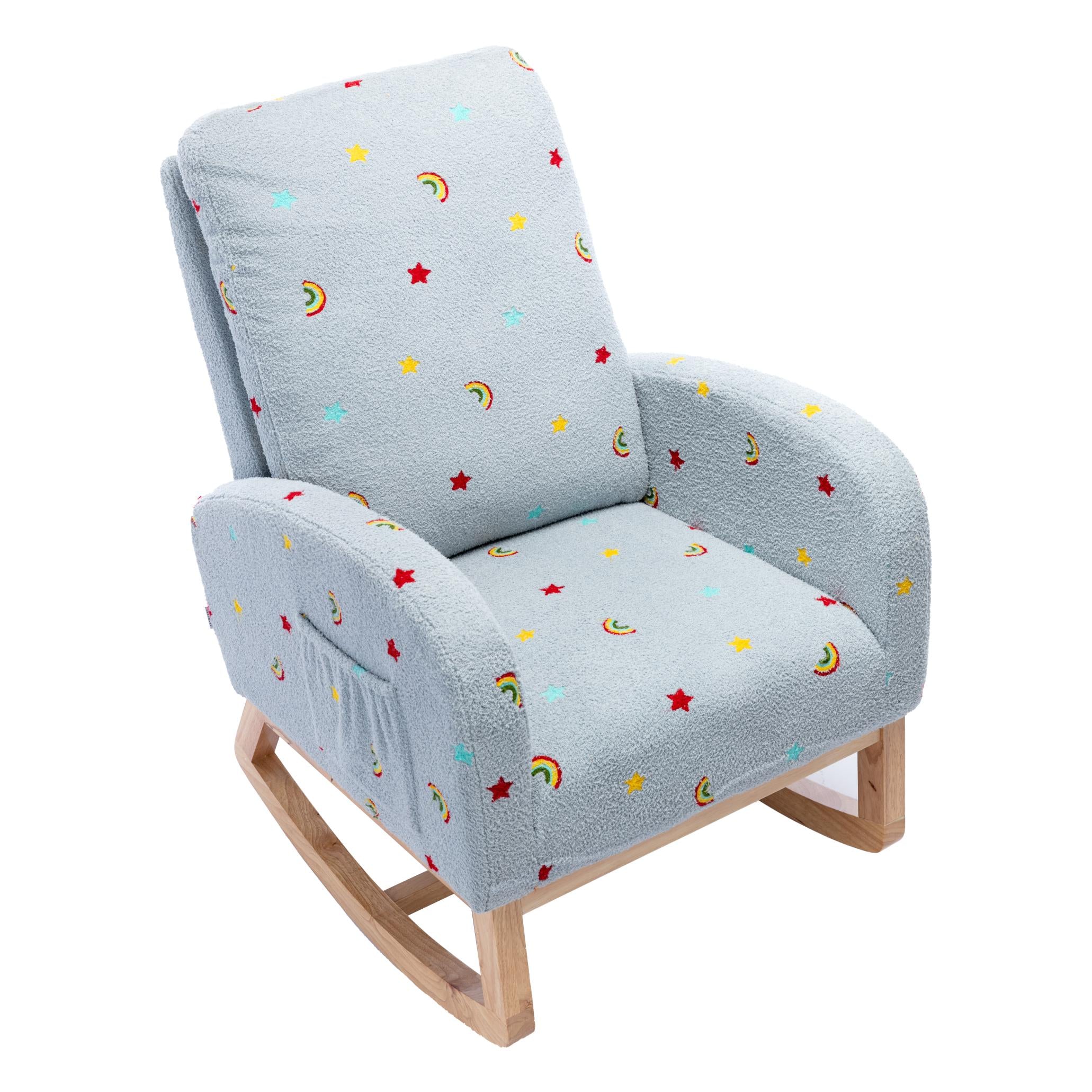 Children Rocking Chair Mid-Century Modern Rocking Armchair Upholstered