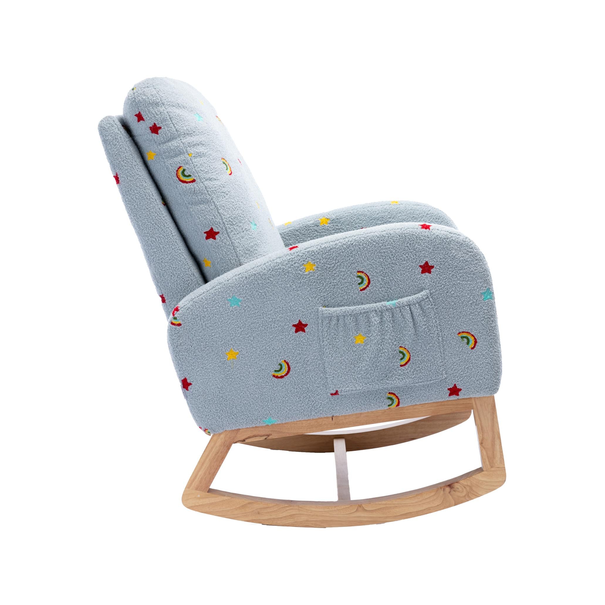 Children Rocking Chair Mid-Century Modern Rocking Armchair Upholstered