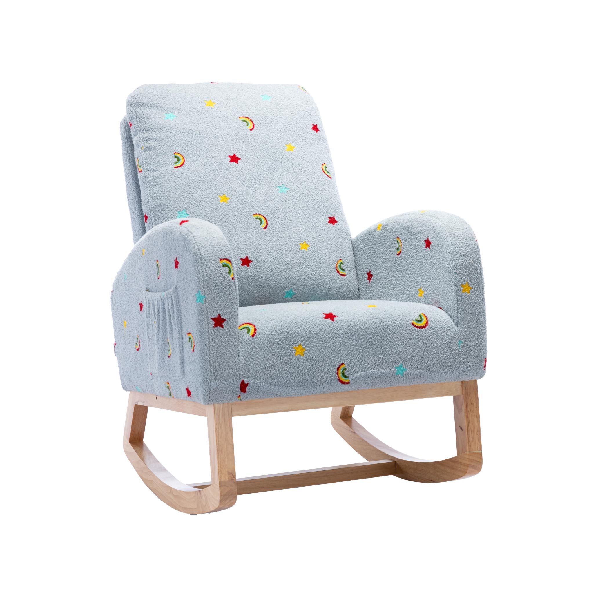 Children Rocking Chair Mid-Century Modern Rocking Armchair Upholstered