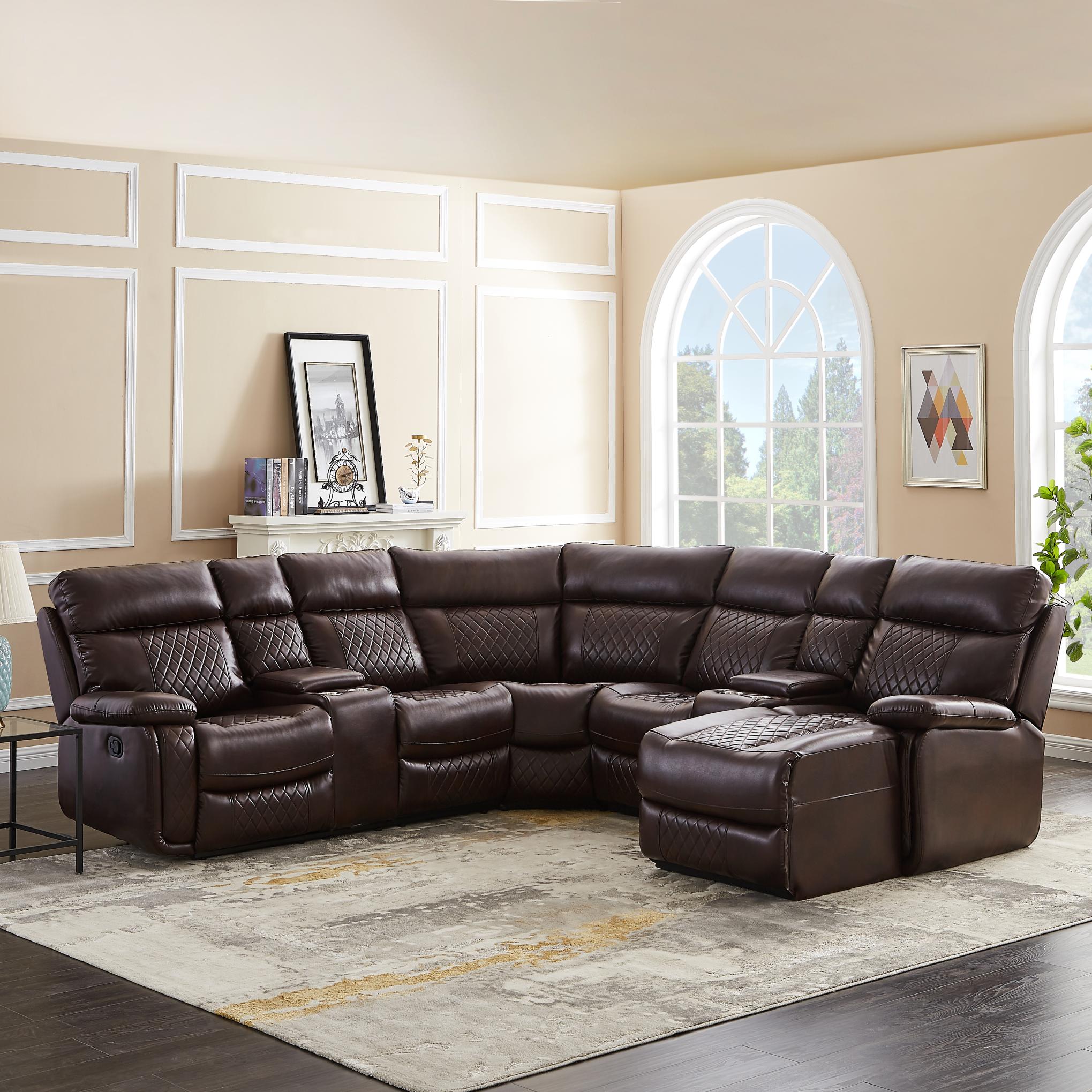 Sectional Manual Recliner Living Room Set(This product is an oversized item/LTL )