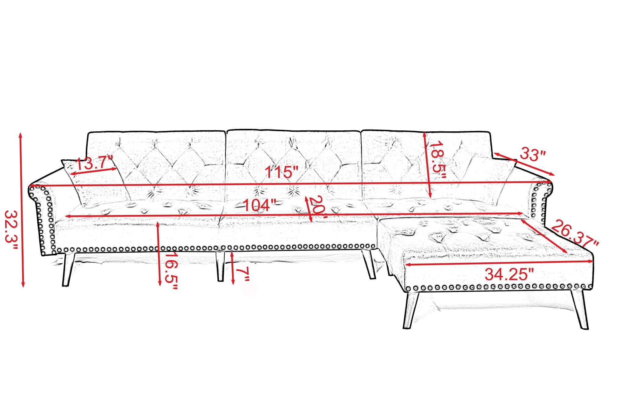 Convertible Sofa bed sleeper  velvet