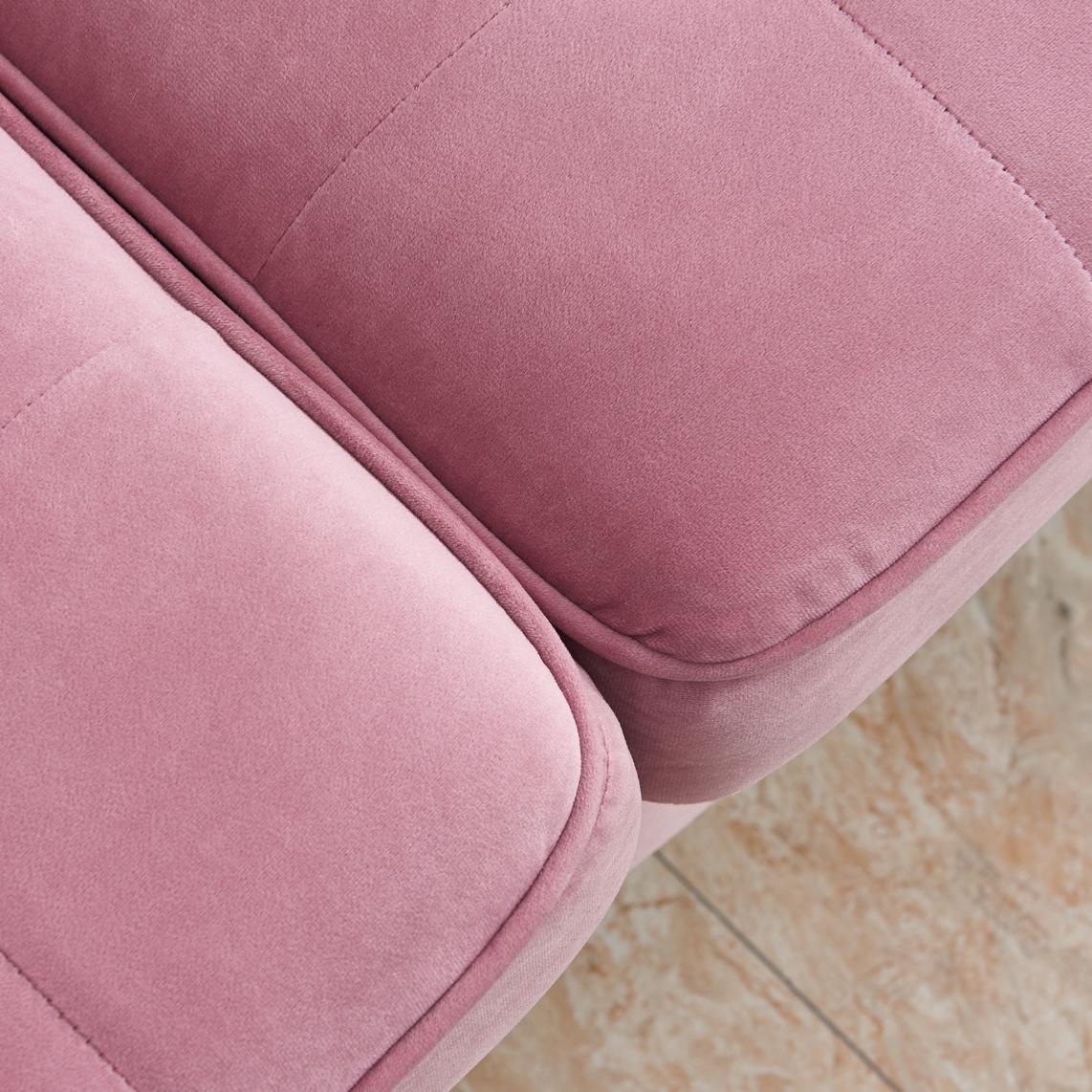 Modern Velvet fabric sofa 71" - Pink